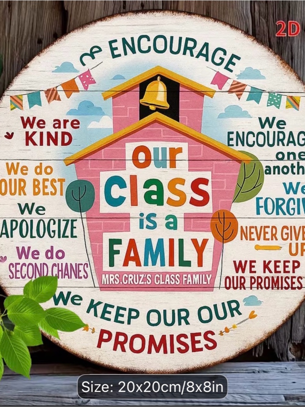 New Our Class Is a Family Round Wall Sign - Colorful School Decor